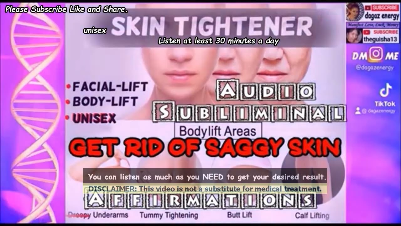 skin tightener subliminal affirmation wrinkles removal subliminal dagaz energy reupload