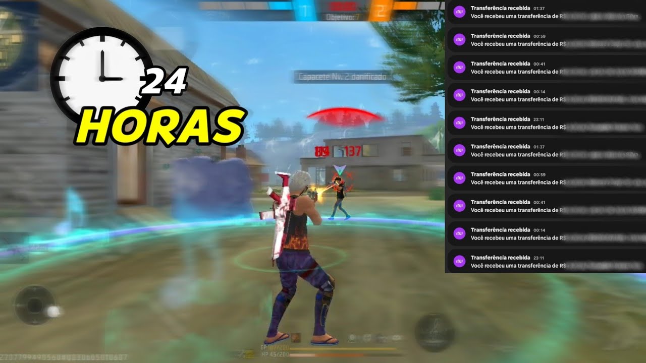 Passei 24 Horas JOGANDO APOSTADO no FREE FIRE! - (Pra pagar um curso 📚)