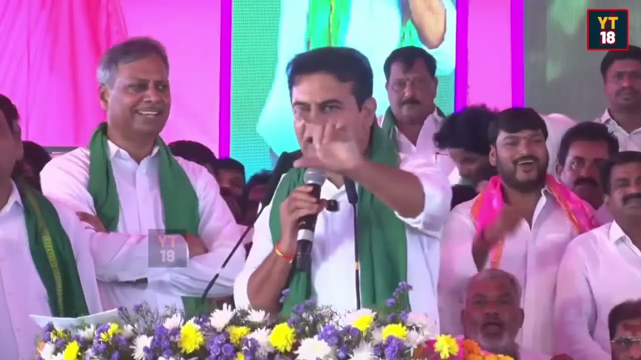 LIVE :- KTR Mass Speech in Warangal Public Meeting  | CM Revanth Reddy | YT18 Exclusive