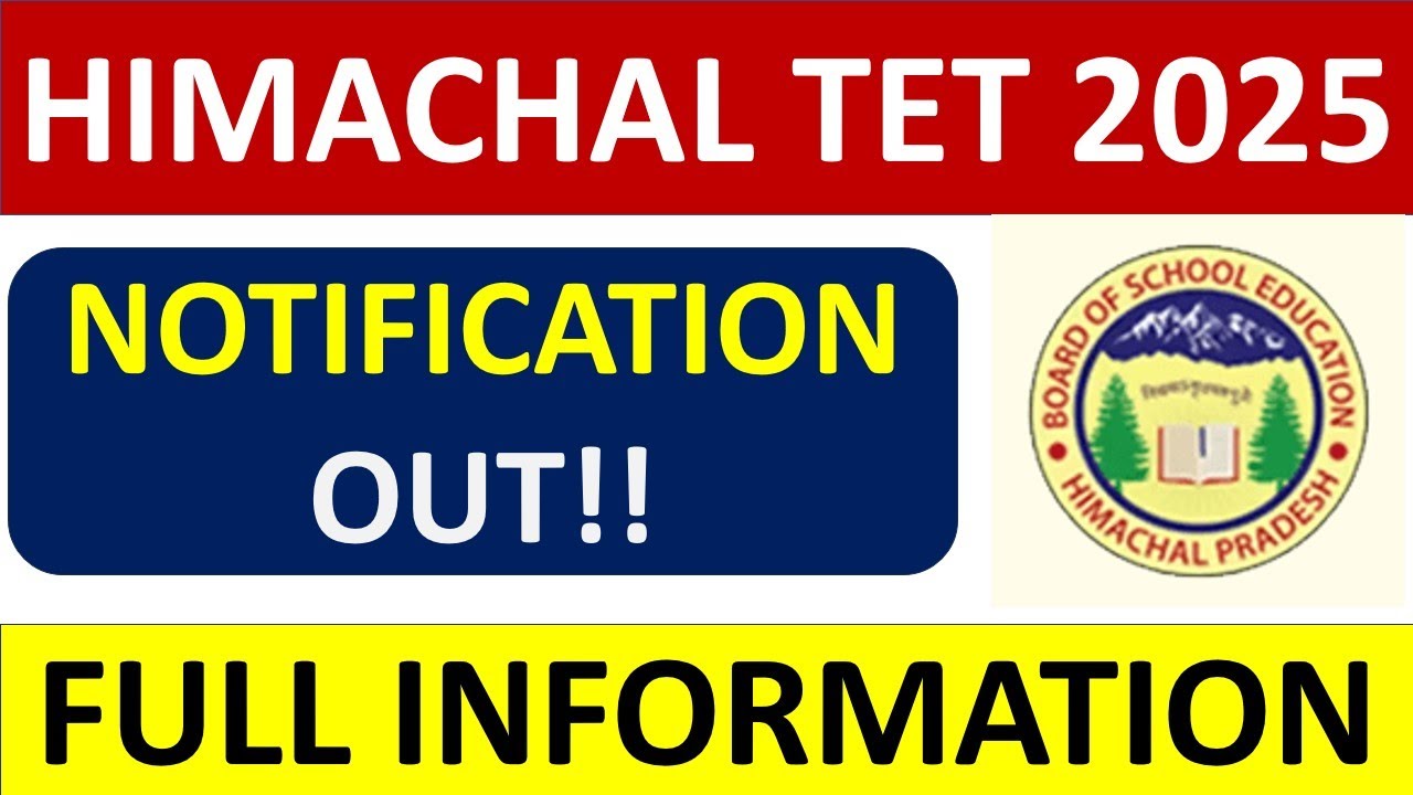 Himachal TET 2025 - Notification out - Full Information - #tet #hptet