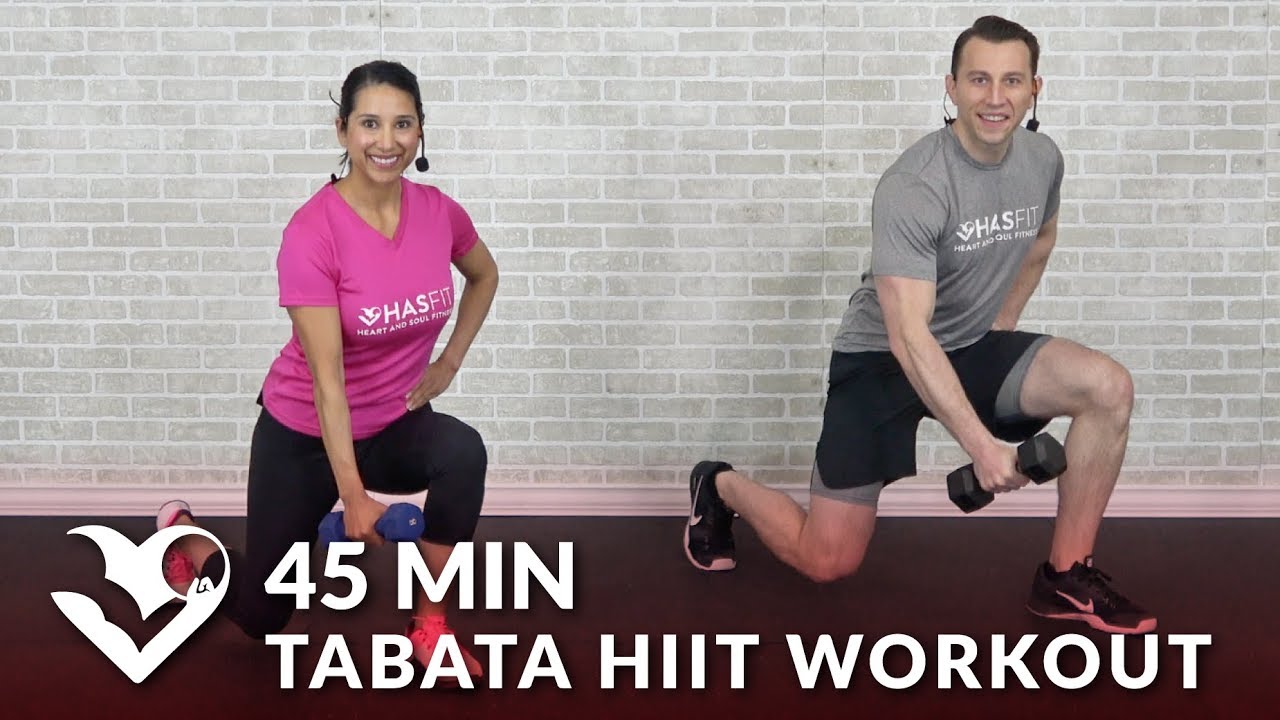 45 Min Tabata HIIT Workouts for Weight Loss & Strength - Full Body Workout at Home with Weights