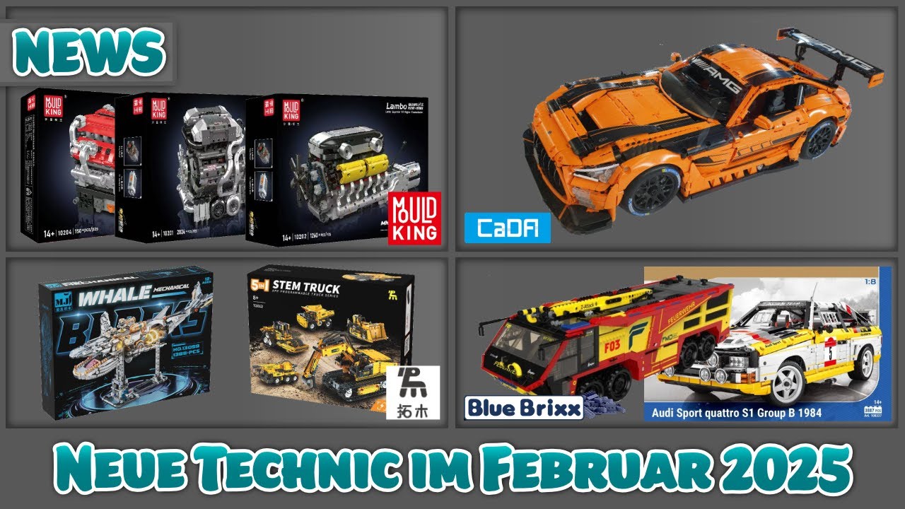 Neue Technic im Februar 2025 - CaDA AMG GT3, Bluebrixx AUDI Quattro