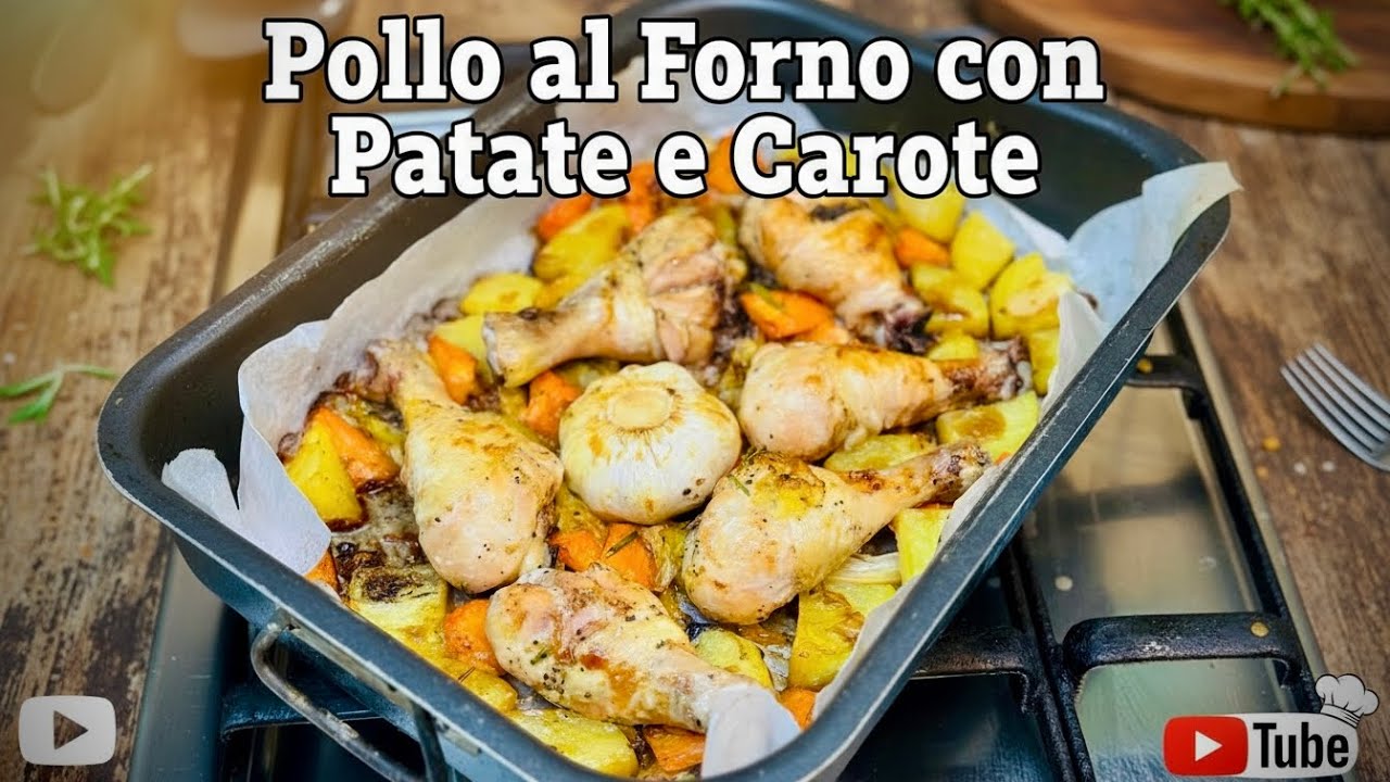 Pollo al Forno con Patate e Carote🍗🥕🥔 
