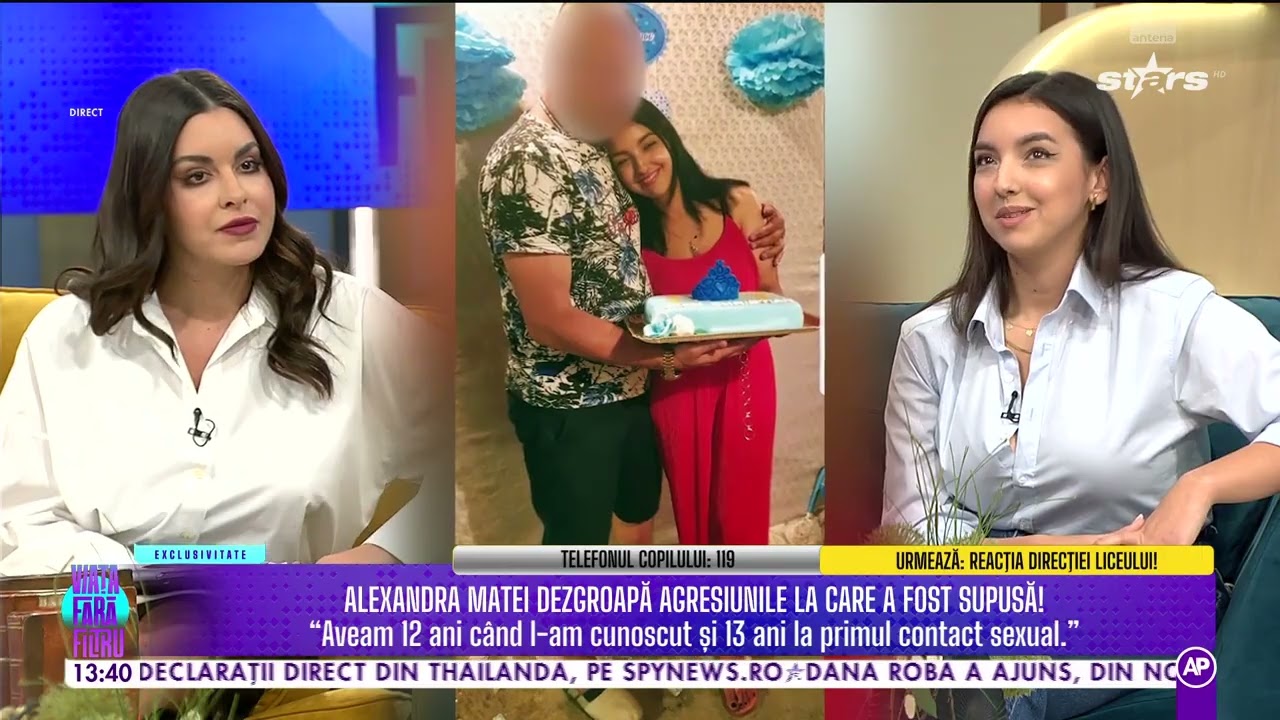 Relația cu fostul profesor mai mare cu 22 de ani și traumele trăite de tânăra Alexandra Matei