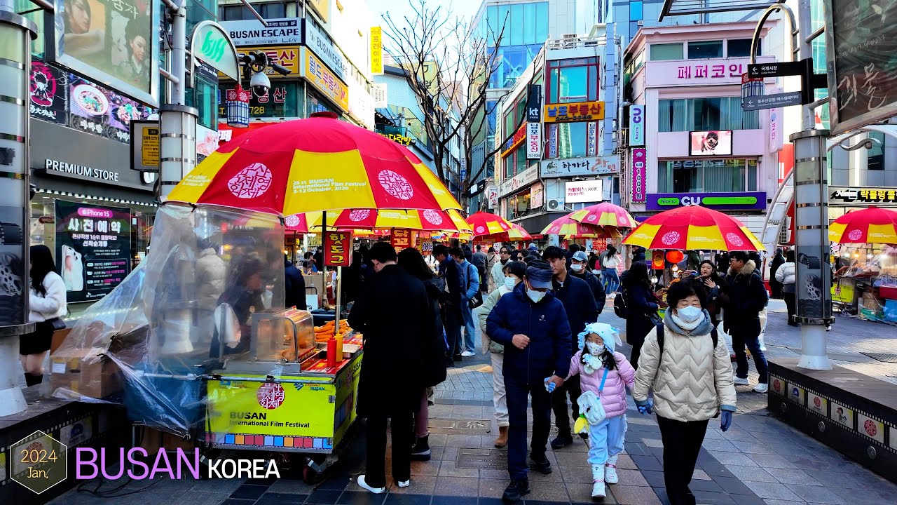 Nampo-dong Street and Jagalchi Market •[4k] Busan, Korea