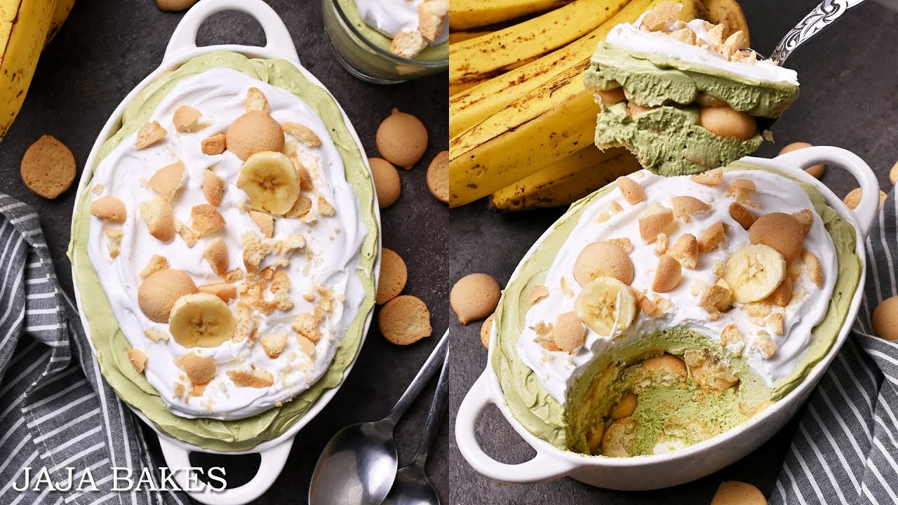 Matcha Banana Pudding With Homemade Vanilla Pudding (No Instant Pudding) | Jaja Bakes