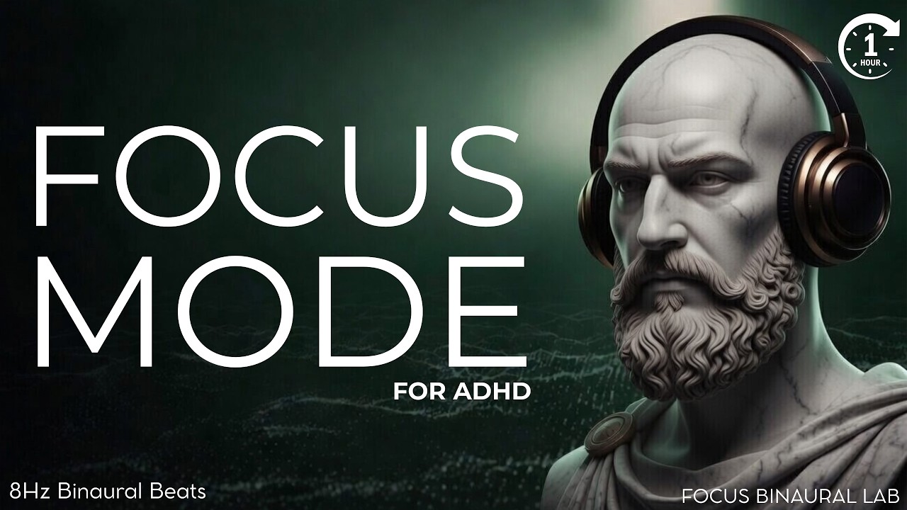8Hz Alpha Binaural Beats for Deep Work | Calm ADHD Focus & Study Flow (1 Hour)