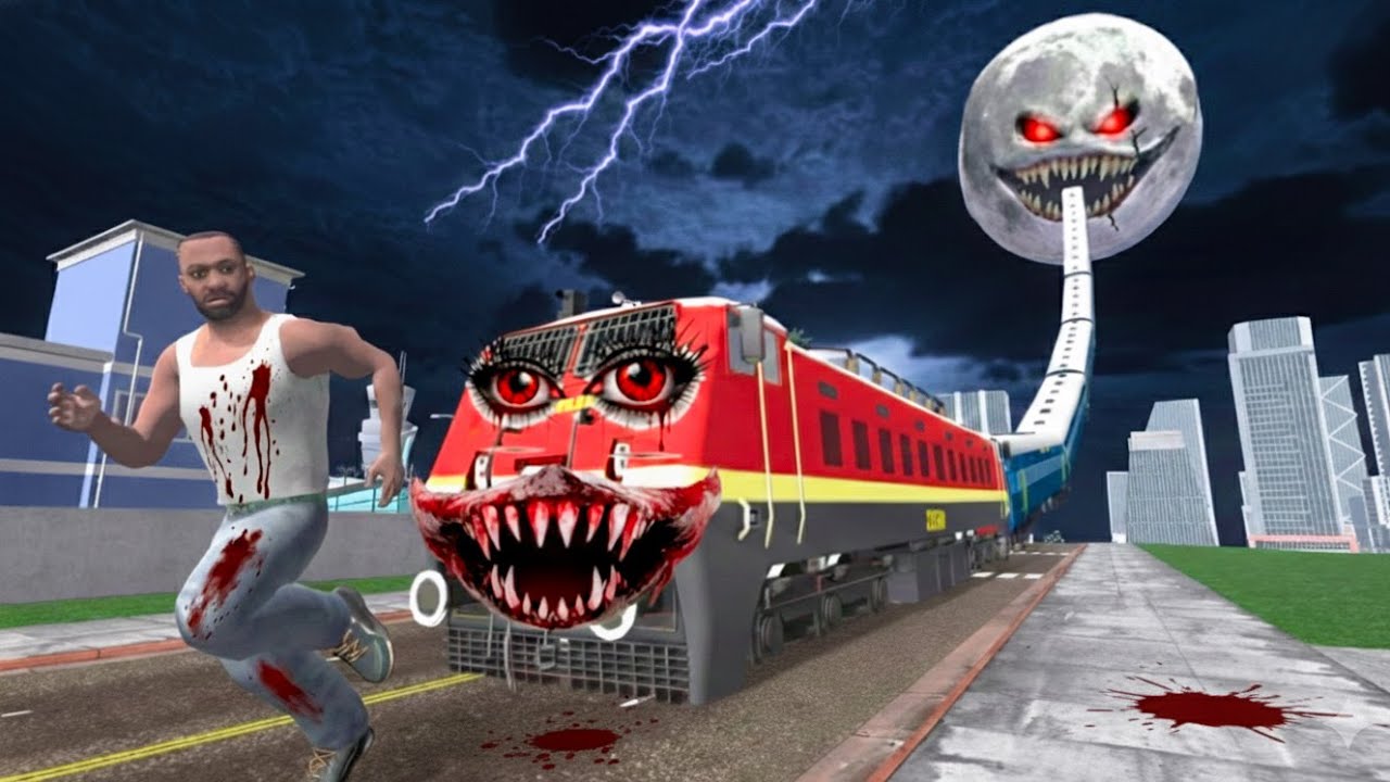 Haunted Train Monster Attack Franklin in Indian Bike Driving 3d