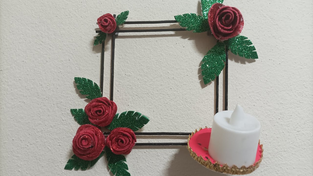 DIY Wall hanging Candle holder making tutorial| How to make wall decor candle stand with skew sticks