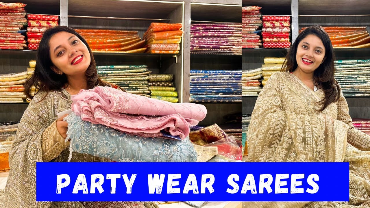 Party Wear Sarees With Readymade Blouses❤️❤️❤️Wedding Saree Collection 💕