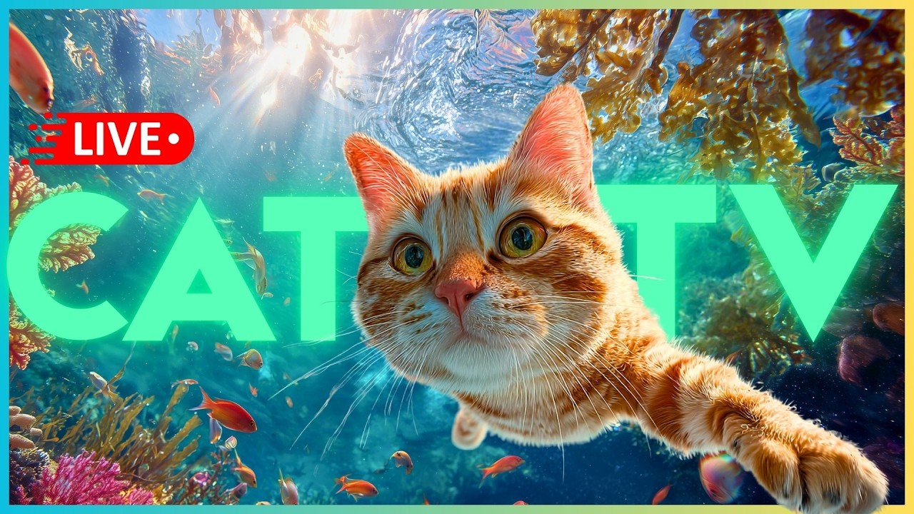 🔴 [LIVE] 24/7 UNDERWATER CAT TV 🐠 Calming Sleep Music for Cats - Anxiety Relief