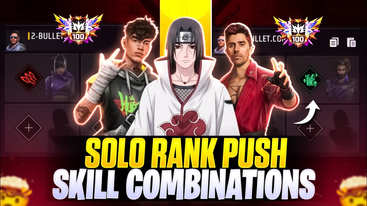 BR RANK (100% WORKING ✅) SOLO RANK PUSH SKILL COMBINATION || Best Character Combination For Br Rank