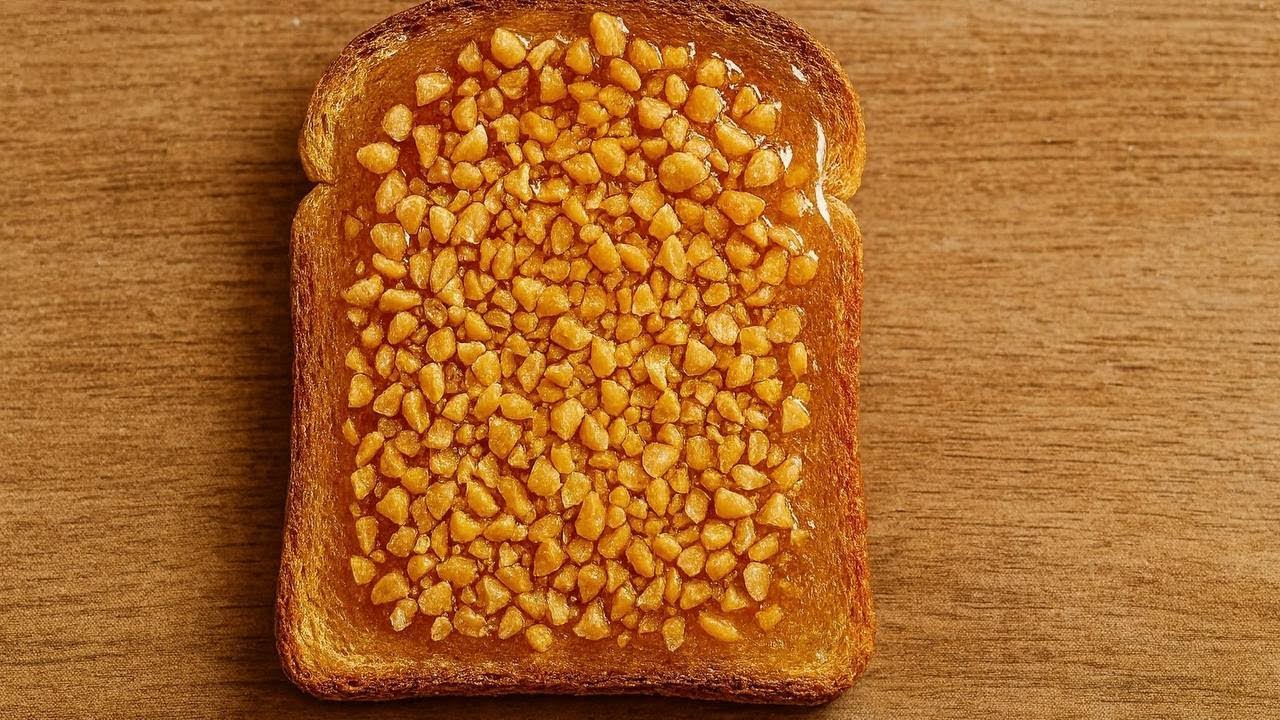 Toast mit Honig und Erdnüssen. Leckeres und schnelles Rezept nach dem Rezept meines Vaters