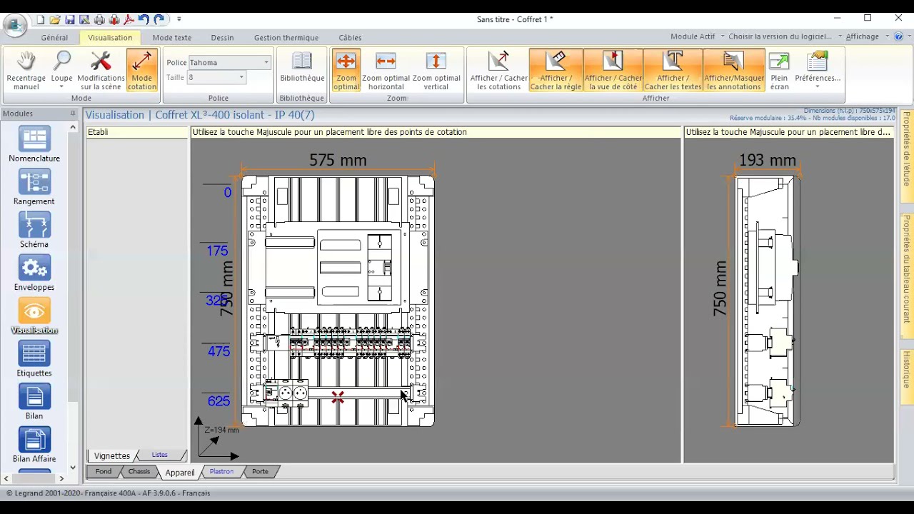 Logiciel XL Pro³ Tableaux #5 Visualisation