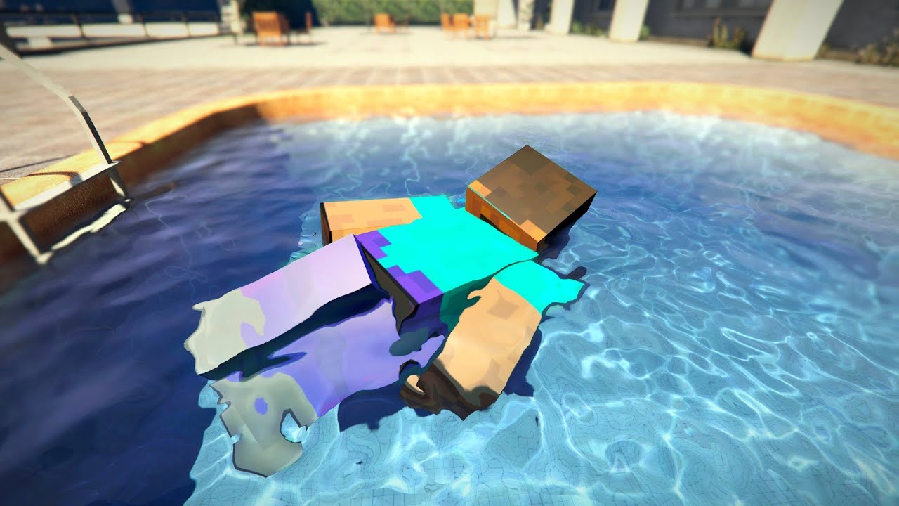 GTA 5 Ragdolls Water MINECRAFT STEVE ep.5 (Euphoria physics)