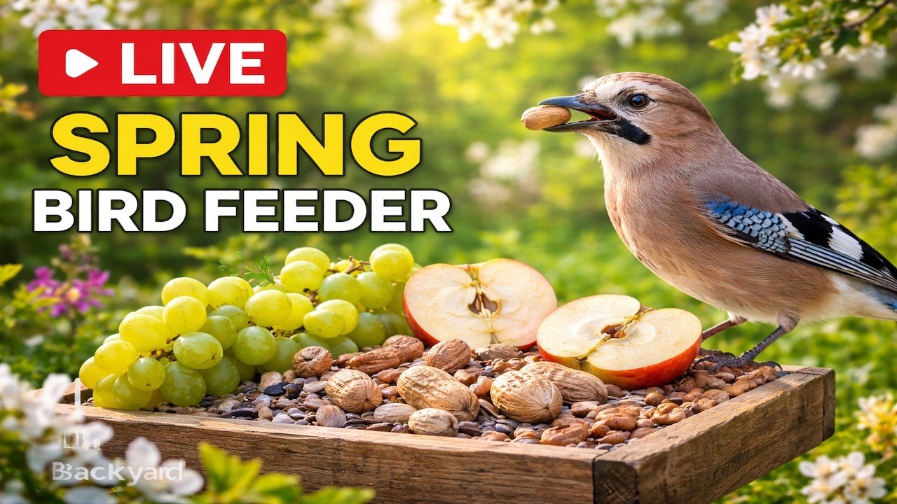 LIVE Spring Bird Feeder | Jays, Thrushes & Garden Birds Eating Fruit 🇺🇦 Весняна годівниця птахів