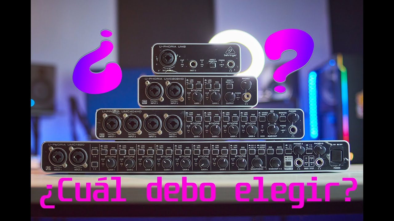 Comparación de las Interfaces de Audio Behringer UM2, UMC 202 HD, UMC 404HD y UMC 1820