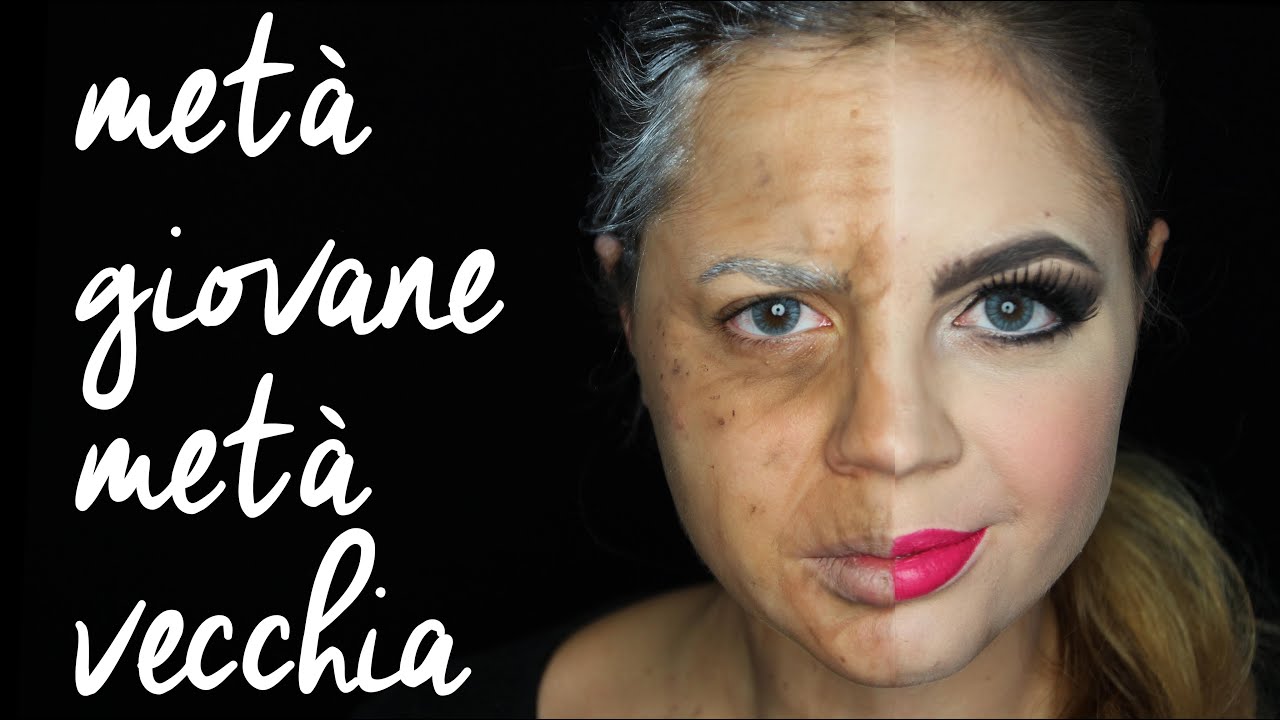 VECCHIA PER METÀ • halloween half-face makeup