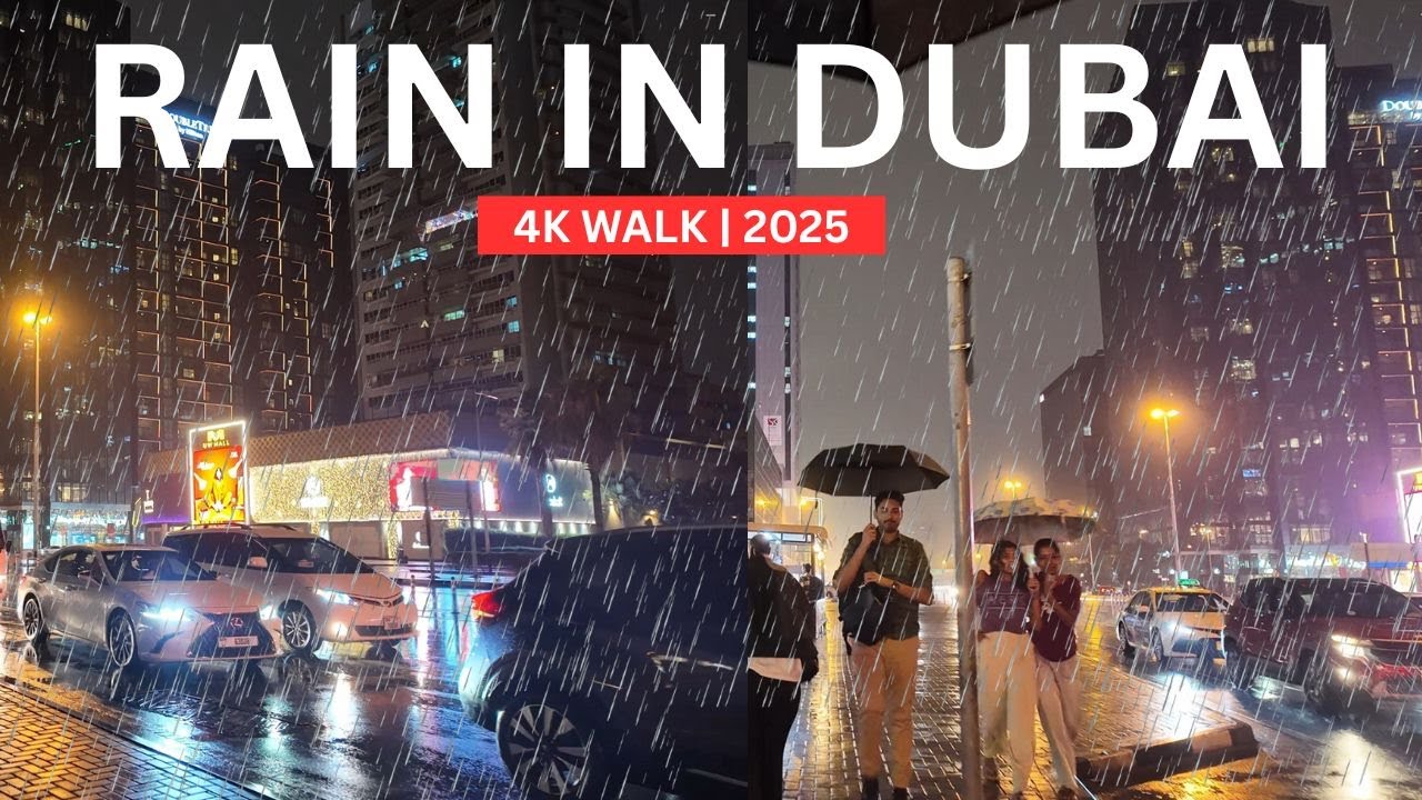 Rainy Evening Walk in Karama Dubai 🌧️ | Relaxing ASMR Rain Sounds | 4K Walking Tour