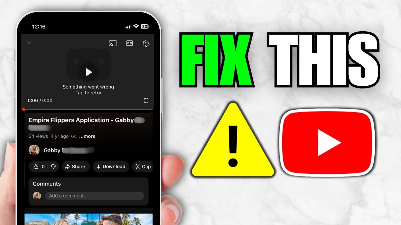 How To Fix Something Went Wrong In YouTube (iPhone)