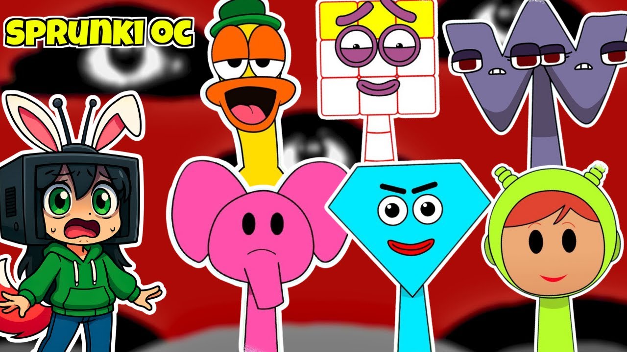 sprunki oc pocoyo mueve lo lo, numberblocks & alphabet lore 😱