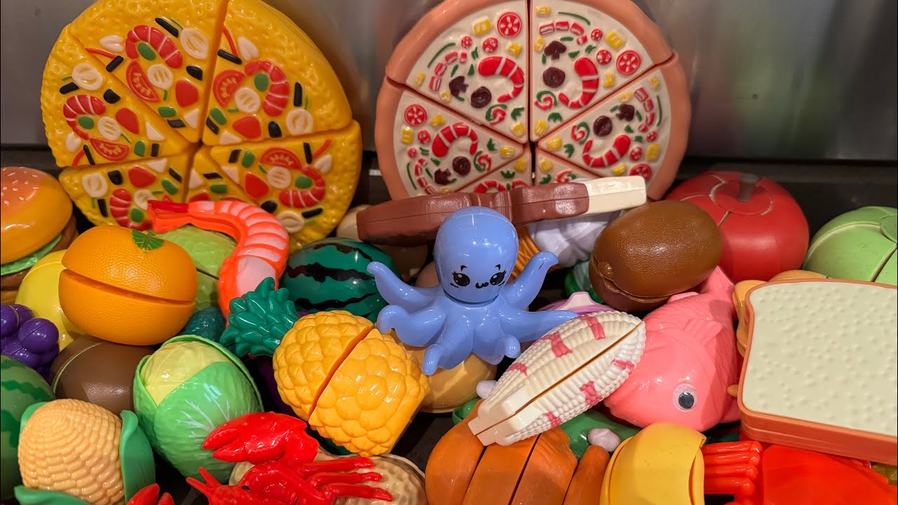 UNBOXING COLORFUL CUTTING FRUITS AND VEGETABLES TOYS