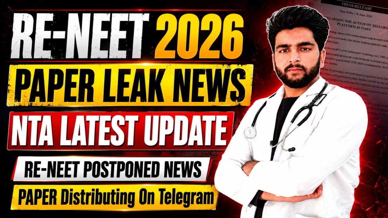 Re-NEET 2026 NTA Paper Leak Latest Update | Re-NEET Exam Postponed News | Telegram Banned in India