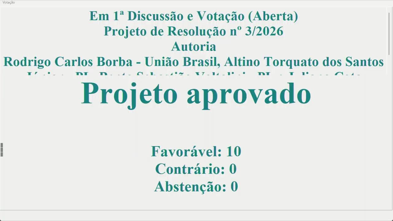 8ª Sessão Ordinária - 16 de março de 2026