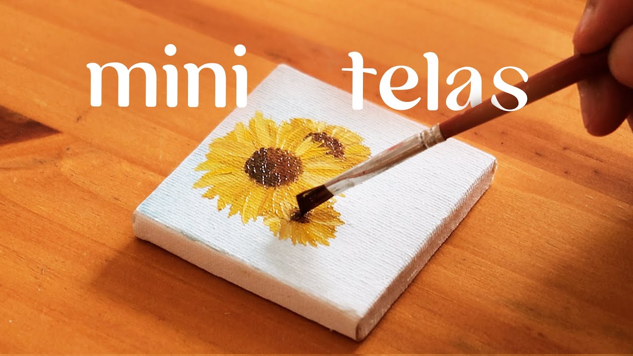 PINTANDO FLORES EM MINI TELAS