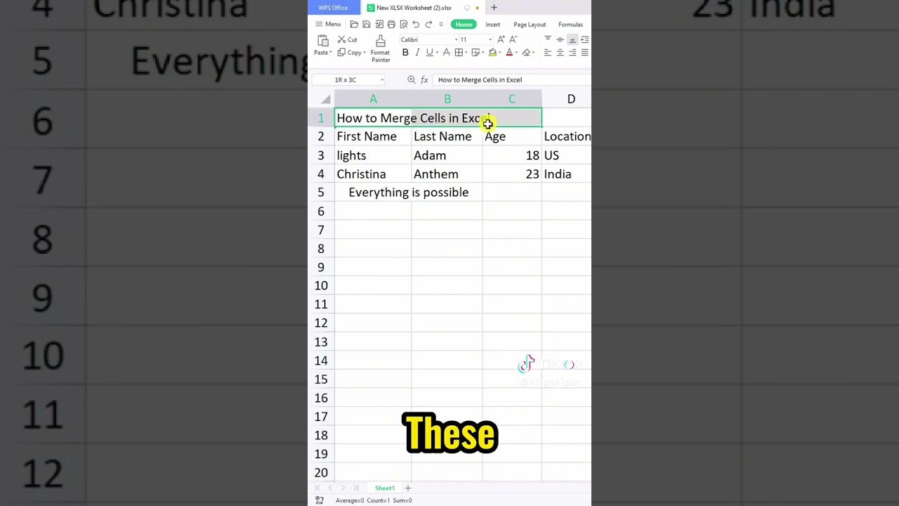 How to merge cells in Excel? 😍  #excel  #wps