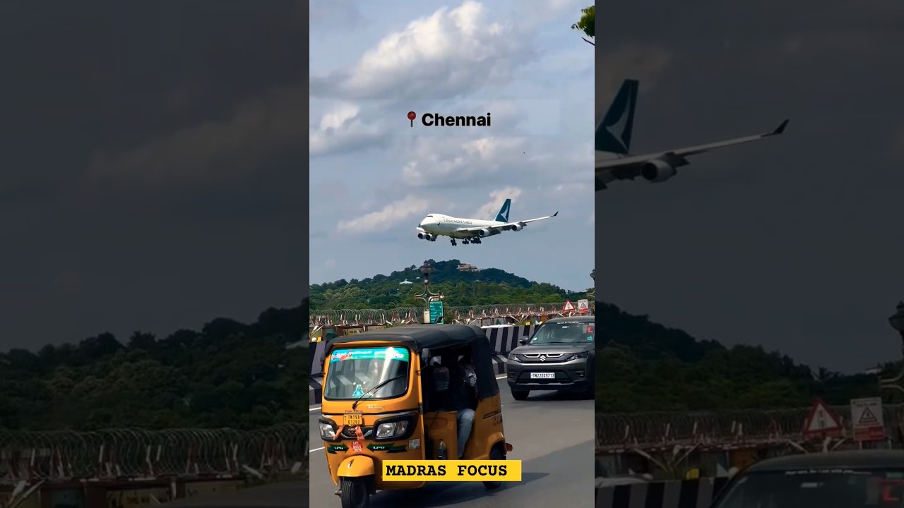 Chennai Airport Landing cathey pacific Cargo Aircraft Boeing 747 #chennaiairport #maa #b747 #shots