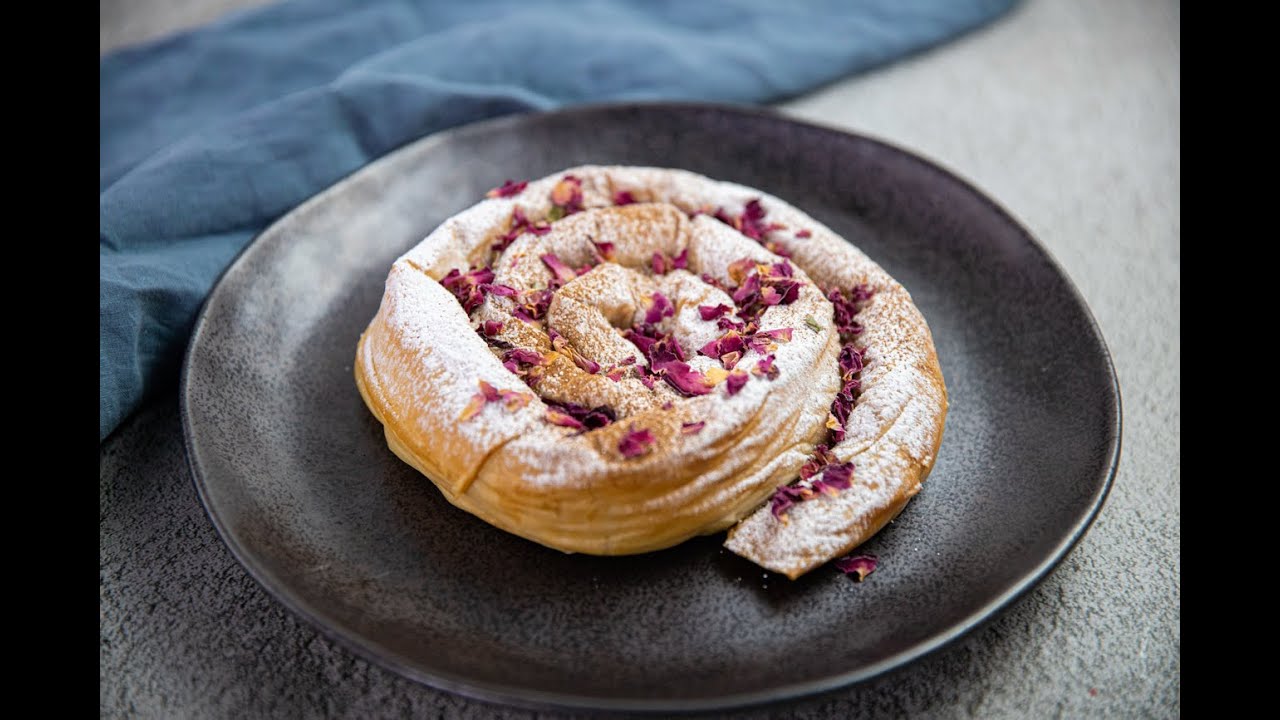 Chocolate & Pistachio M’hencha by Shane Delia