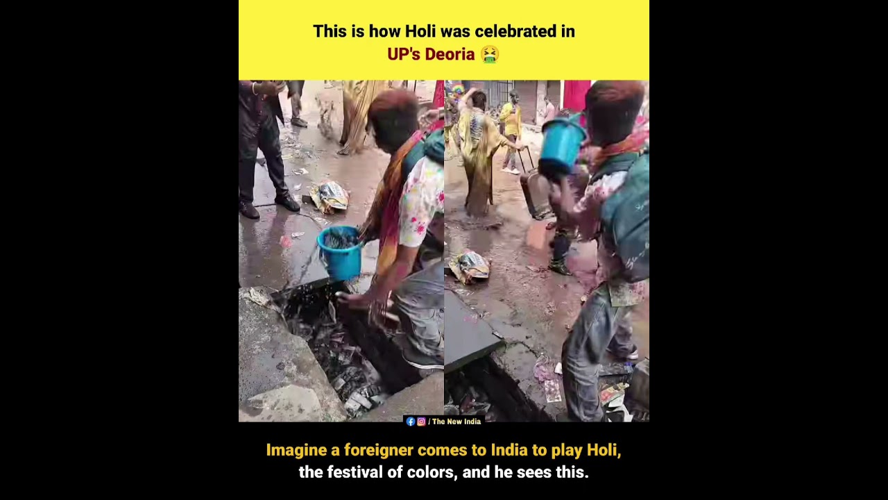 Shocking Holi Celebration in UP&rsquo;s Deoria Sparks Debate Online