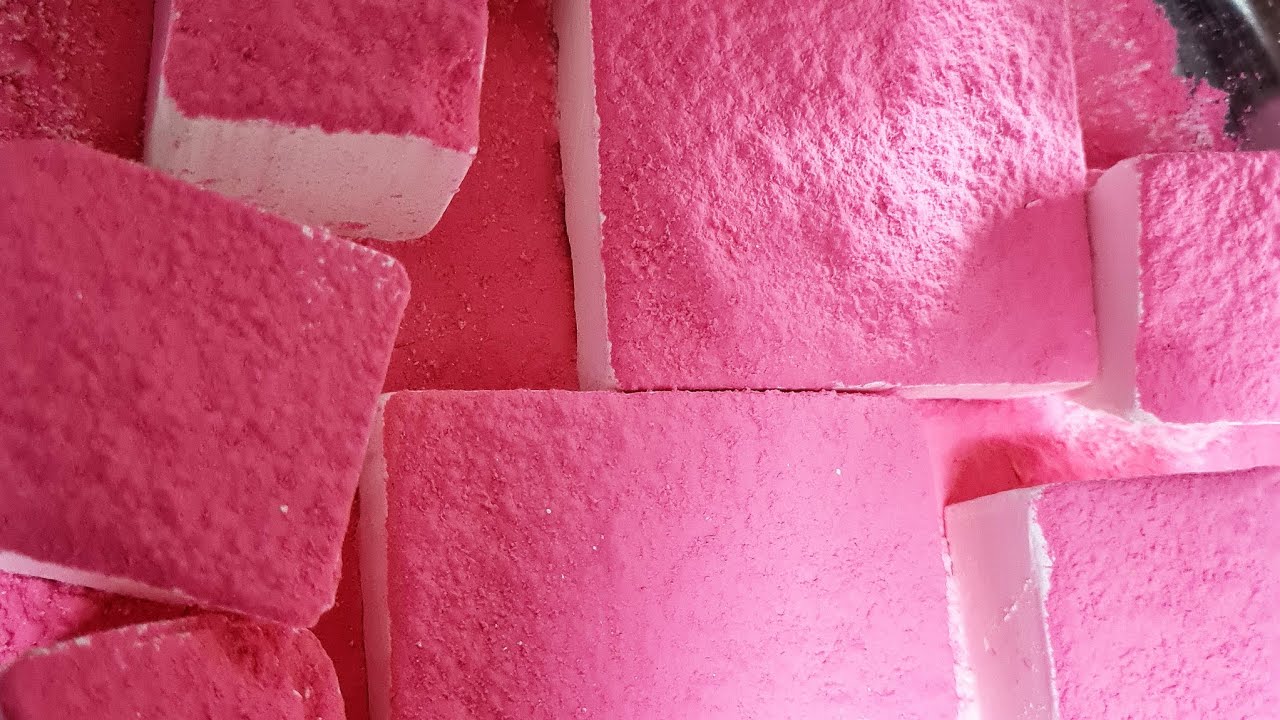  Fresh New BSN Texture ✨️ Gymchalk Blocks, cubes & thins topped with Pink Holi Powder ASMR Crush✨️ 