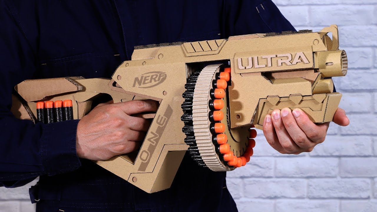 Как сделать пистолет NERF из картона.