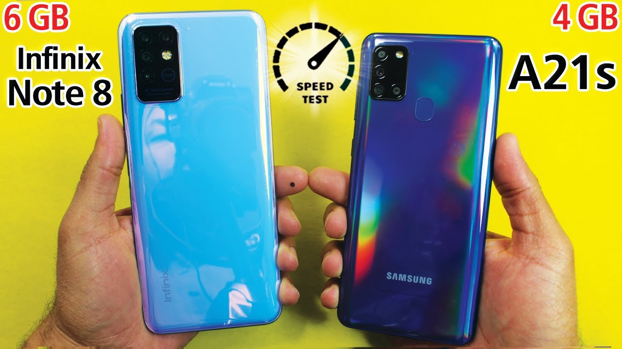 infinix Note 8 vs Samsung Galaxy A21s Speed Test & Comparison!