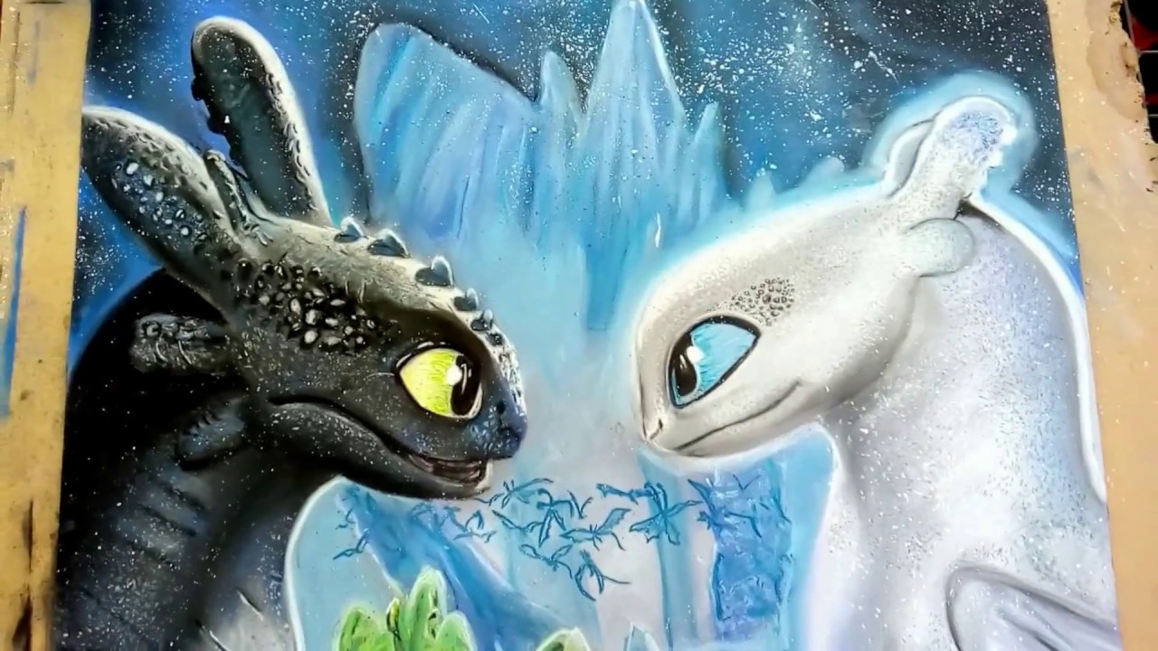 Chimuelo y Furia luminosa  (Toothless and light fury) /httyd3/Speed drawing