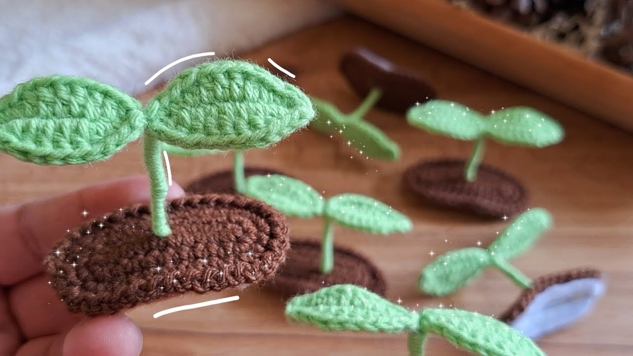 GANCHITO DE BROTE 🌱 accesorio fácil de tejer ✨️ tutorial