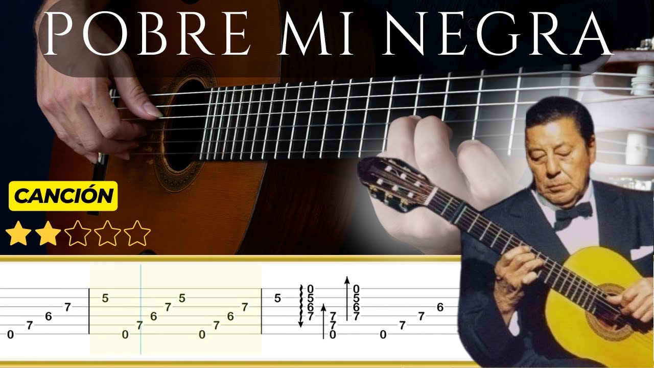 POBRE MI NEGRA (Canción) 🎸 Atahualpa Yupanqui | Tutorial Guitarra Clásica + TABS