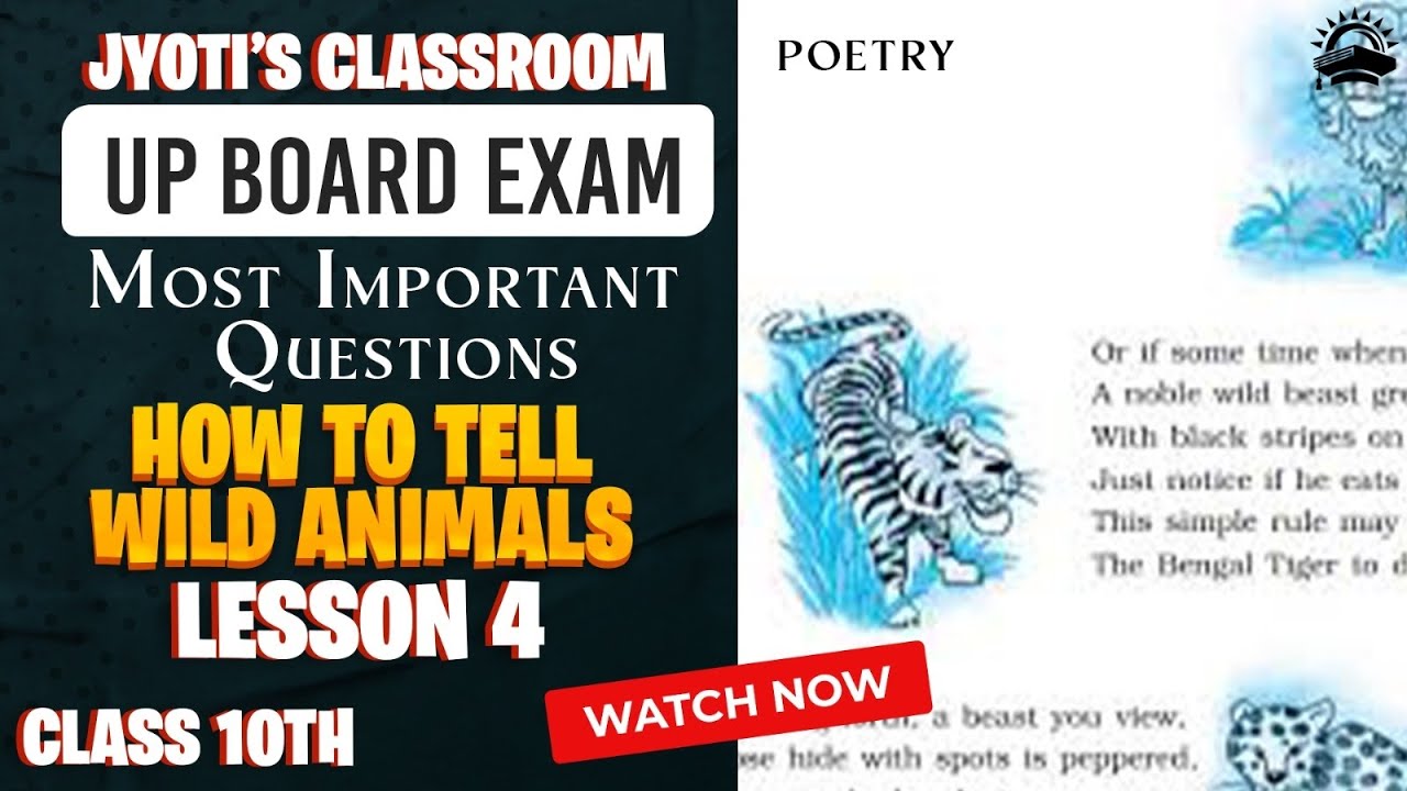 How to Tell wild Animals  || MCQS || Rapid Revision ||U P BOARD Exam 2026 ||