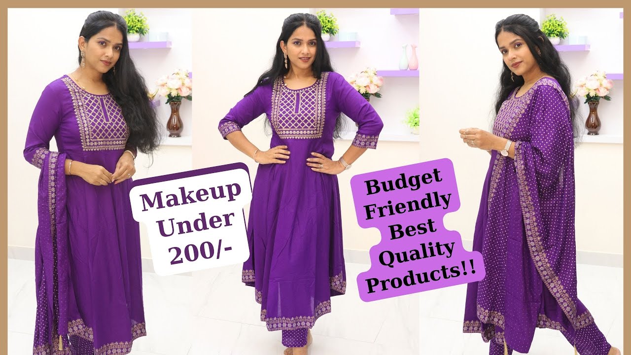 Beginners budget friendly Makeup Below Rs200 with HairStyle & Outfit Details