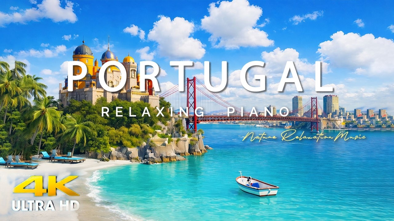 FLYING OVER PORTUGAL (4K UHD) - Amazing Beautiful Nature Scenery & Relaxing Music