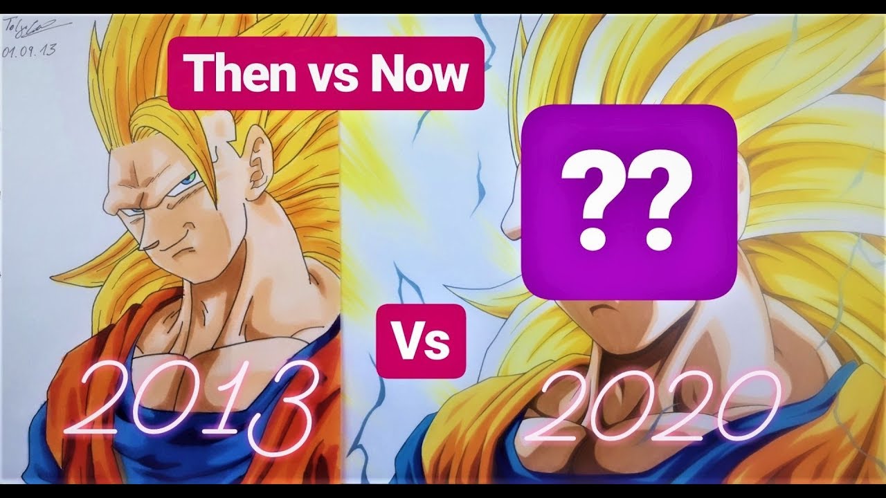 THEN vs NOW Drawing Challenge! Goku SSj3 - 2013 vs 2020