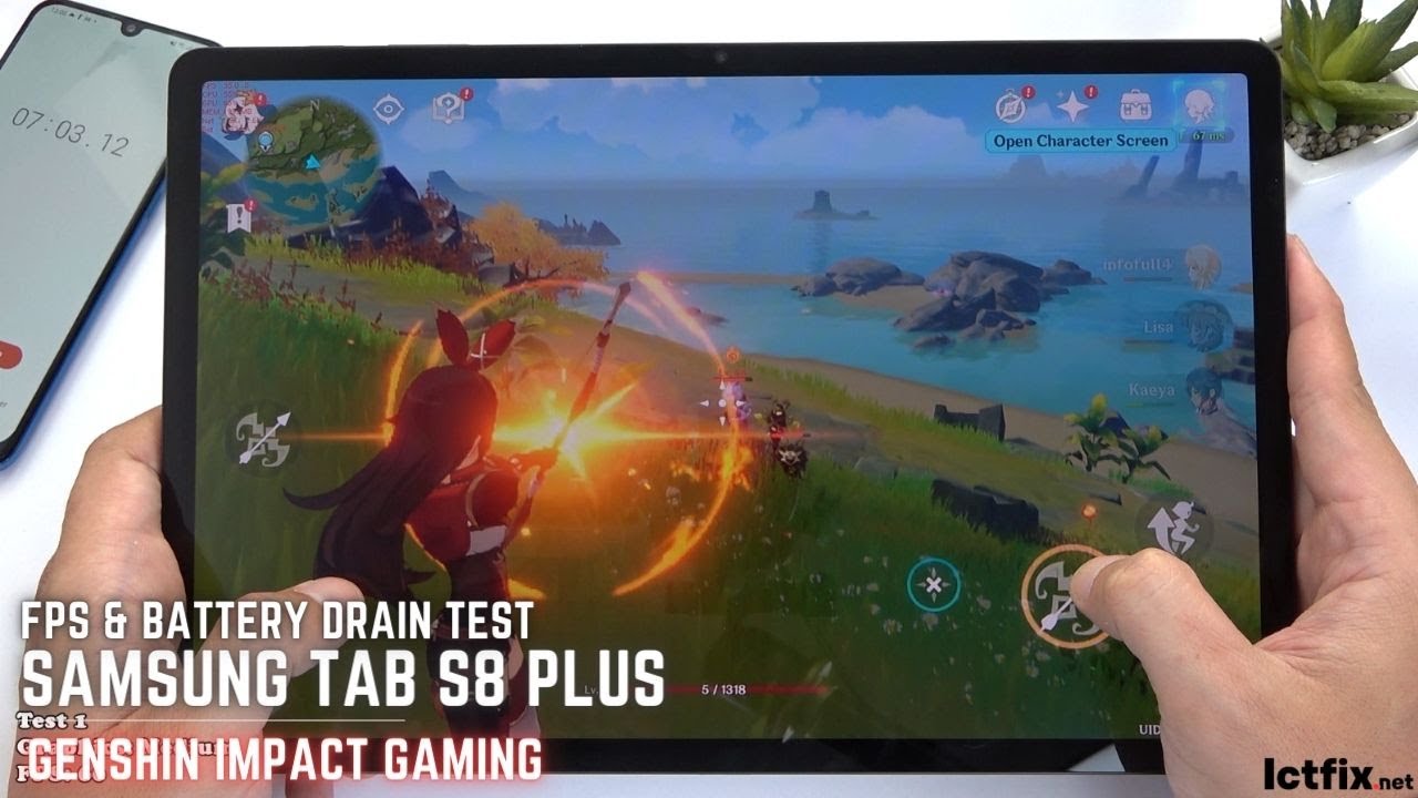 Samsung Tab S8 Plus Genshin Impact Gaming test | Snapdragon 8 Gen 1, 120Hz Display