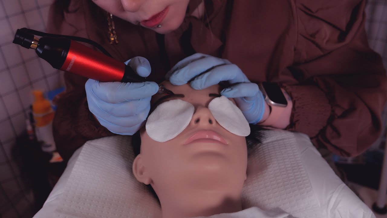 ASMR Microblading Your Eyebrows | Perfectionist Measuring & Color Matching
