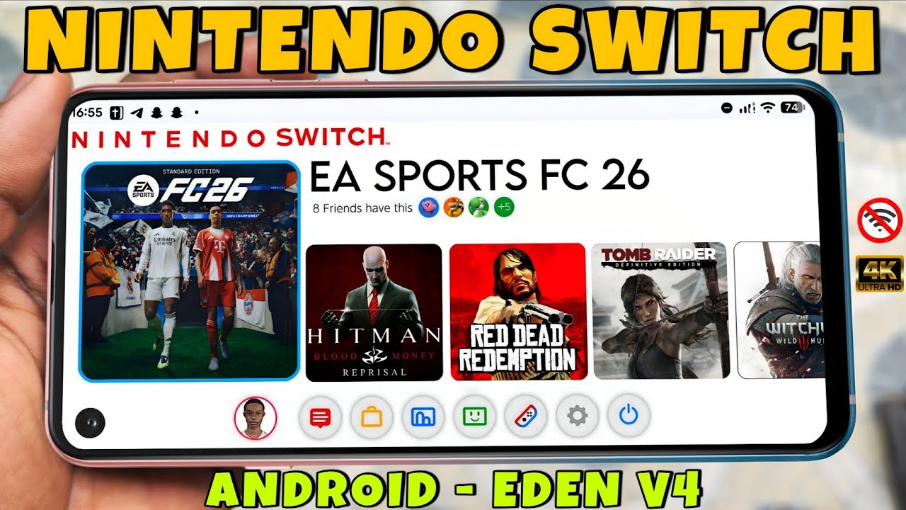 Comment installer & Jouer des jeux NINTENDO SWITCH sur Android avec EDEN EMULATOR V4