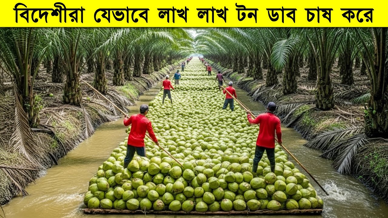 বিদেশীরা যেভাবে লাখ লাখ টন ডাব চাষ করে, How Thai Farmers Harvest Millions of Tons of Green Coconut