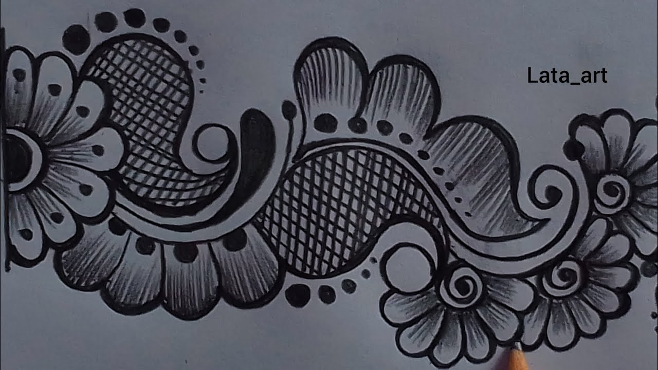New pencil shading mehndi design / Mehndi designs Arabic style / Easy design mehndi #lataart