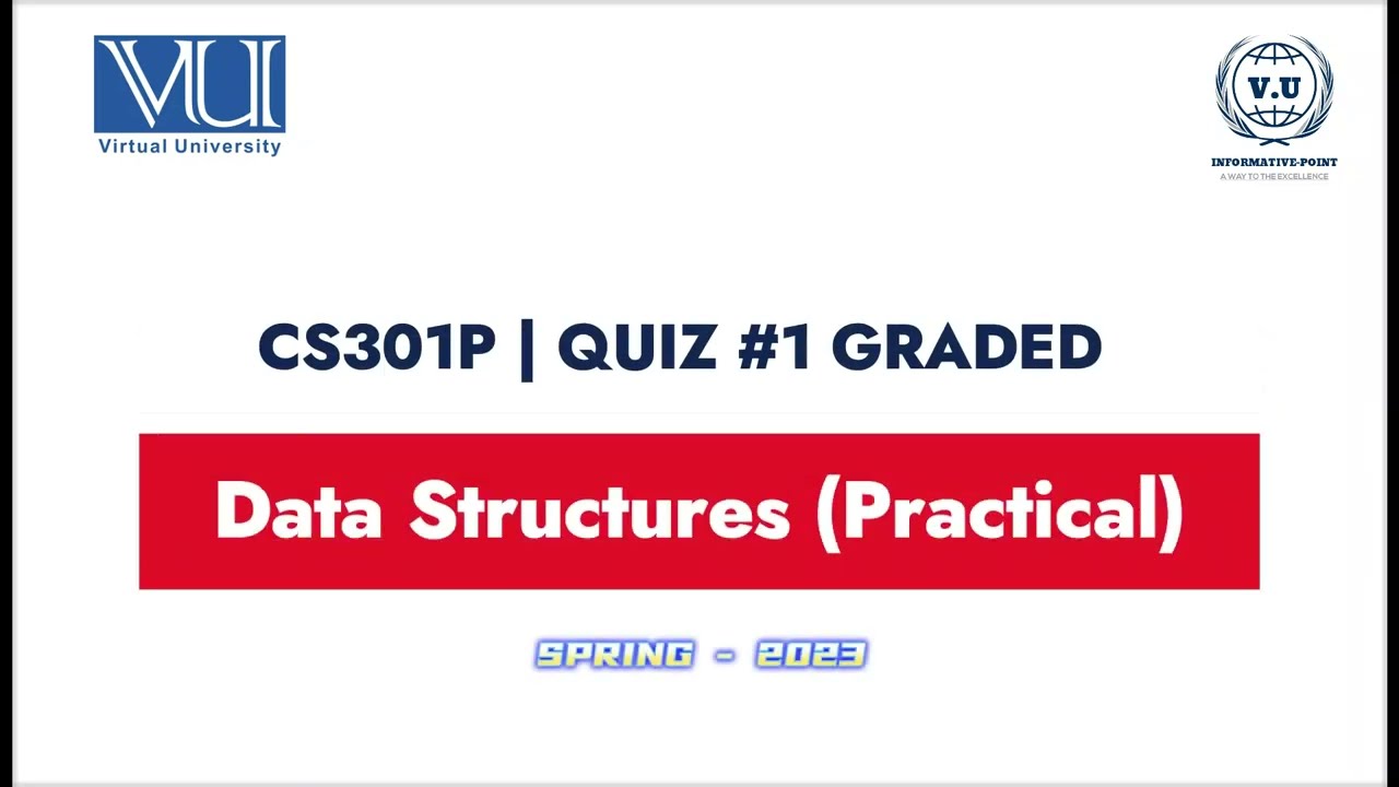 CS301P Quiz-1 Solved Graded | Computer Science | Scoring and Review | Virtual University Spring2023
