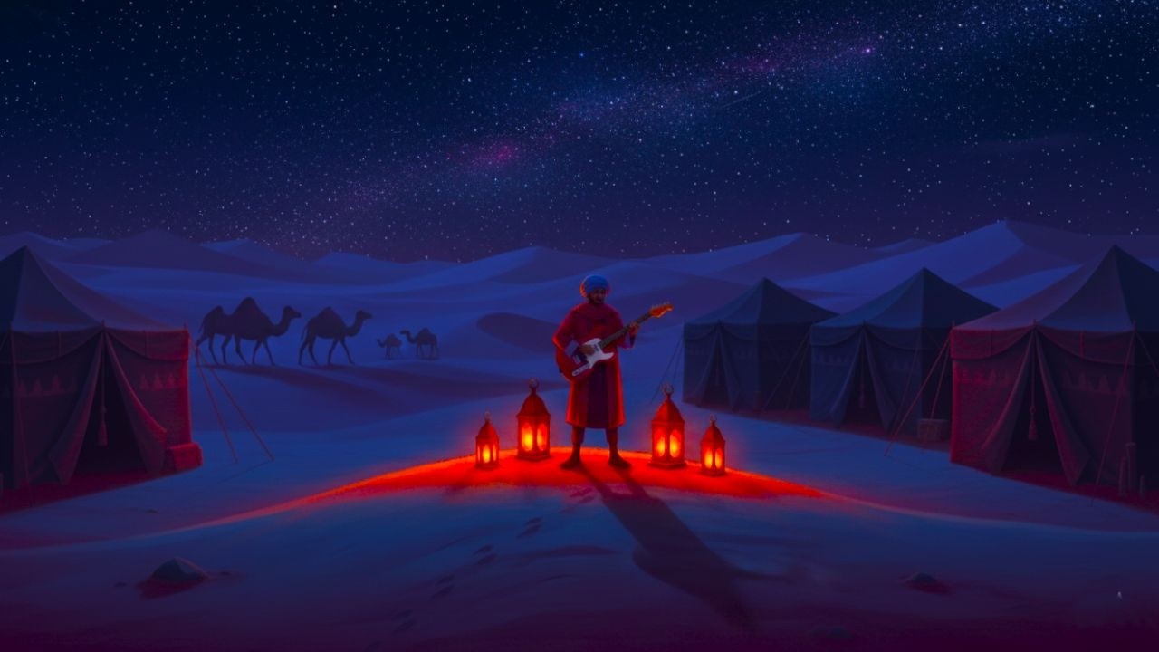 Shadows Across the Dunes – Tuareg Guitar Blues & Saharan Night Rhythms